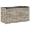 vidaXL Banc de rangement ext&eacute;rieur coussin gris clair 100 cm polyrotin