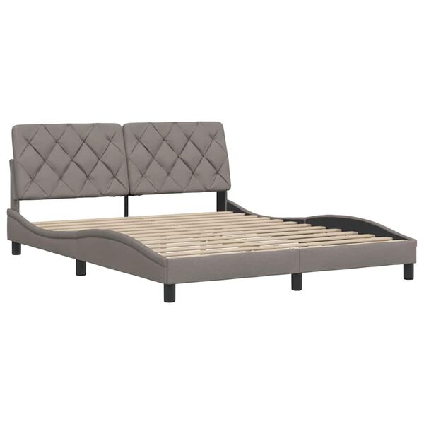 vidaXL Cadre de lit sans matelas taupe 160x200 cm tissu