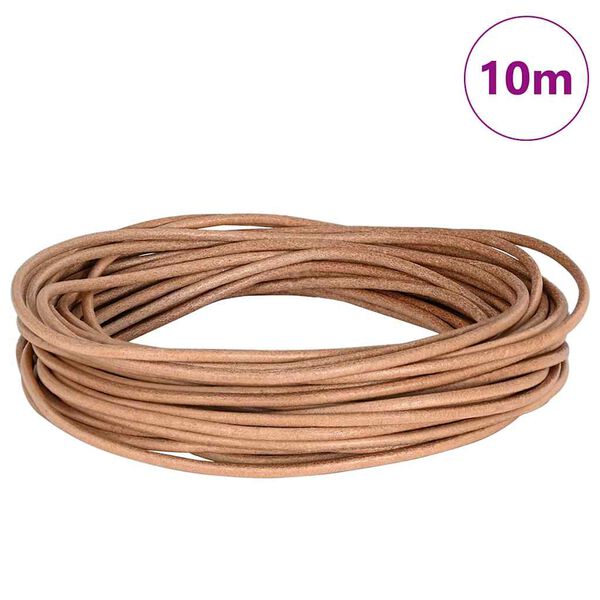 vidaXL Corde en Cuir Marron Ø2,5 mm x 10 m Cuir