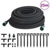 vidaXL Tuyau d'arrosage de jardin noir 0,6" 25 m caoutchouc