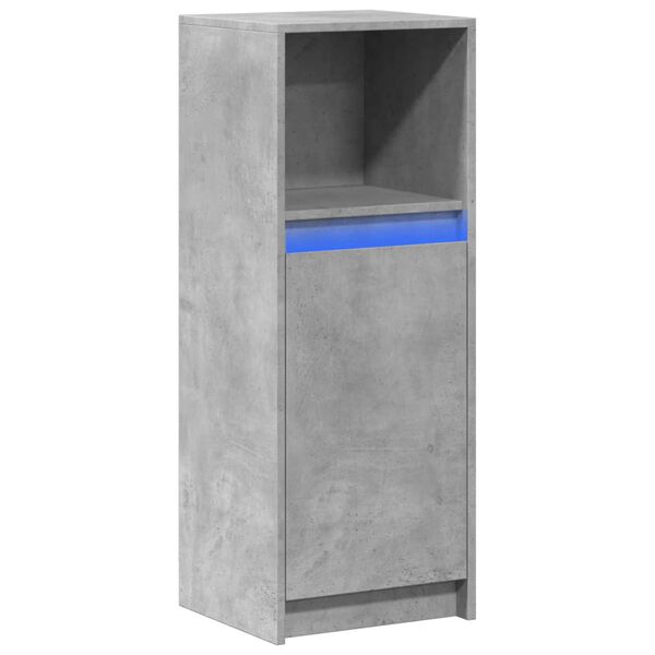 vidaXL Buffet avec LED gris b&eacute;ton 38x34x100 cm bois d'ing&eacute;nierie