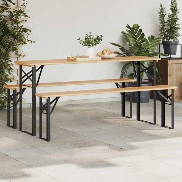 vidaXL Pied de Table &agrave; Bi&egrave;re 2 pcs Noir 39 x 3 x 75 cm