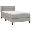 vidaXL Sommier &agrave; lattes de lit et matelas Gris clair 90x190 cm Tissu