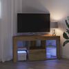 vidaXL Meuble TV LED d'Angle Ch&ecirc;ne artisanal 100 x 40 x 50 cm