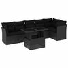 vidaXL Salon de jardin 7 pcs avec coussins noir r&eacute;sine tress&eacute;e