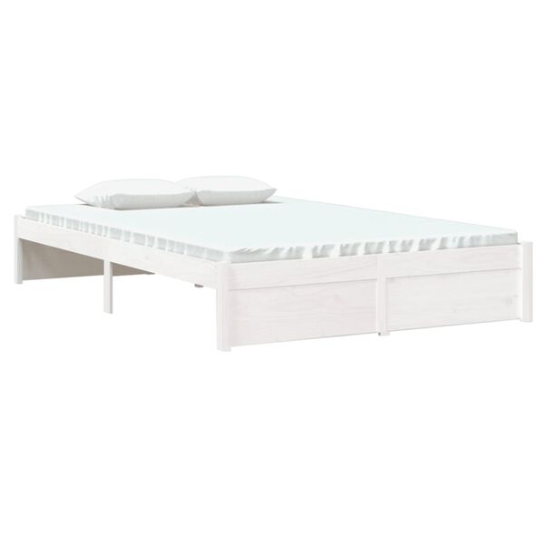 vidaXL Cadre de lit sans matelas blanc bois massif 120x200 cm