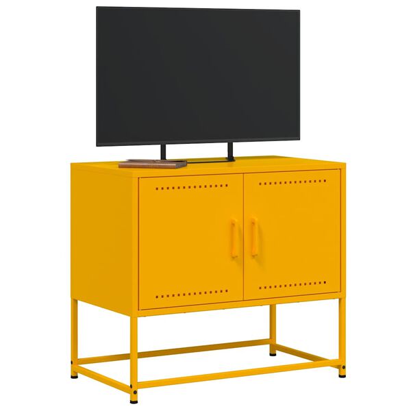 vidaXL Meuble TV jaune moutarde 68,5x39x60,5 cm acier