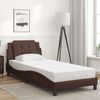vidaXL Cadre de lit avec LED sans matelas Zadar marron 80x200 cm