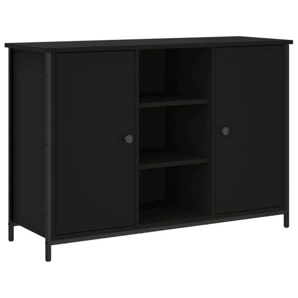 vidaXL Buffet noir 100x35x70 cm bois d'ing&eacute;nierie
