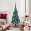 vidaXL Sapin de No&euml;l artificiel pr&eacute;-&eacute;clair&eacute; Vert 120 cm PVC et m&eacute;tal
