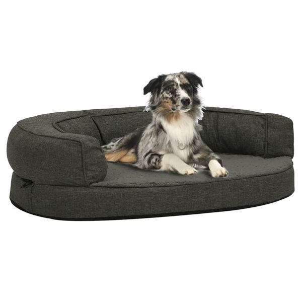 vidaXL Matelas de lit ergonomique pour chien 90x64 cm Aspect de lin