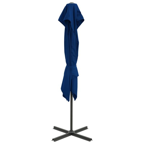vidaXL Parasol de jardin en porte-à-faux à double toit bleu azuré