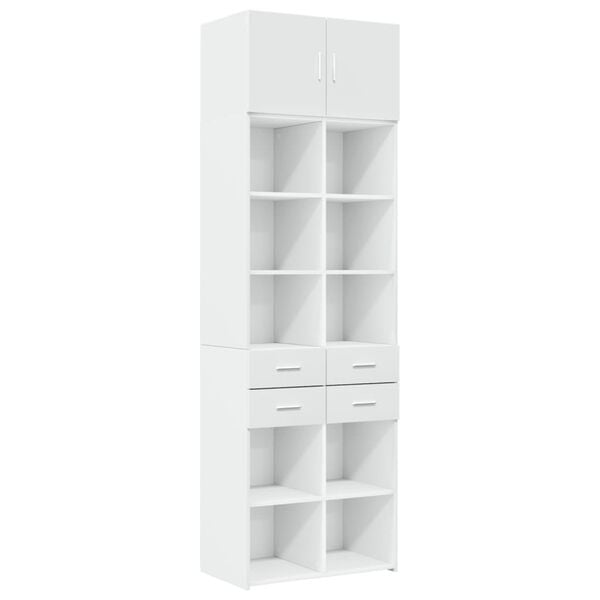 vidaXL Armoire de rangement blanc 70x42,5x225 cm bois d'ing&eacute;nierie