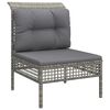 vidaXL Canap&eacute; central de jardin avec coussin Gris R&eacute;sine tress&eacute;e