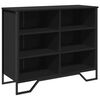 vidaXL Buffet noir 91x35,5x74,5 cm bois d&rsquo;ing&eacute;nierie