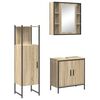 vidaXL Ensemble de mobilier de salle de bain avec étagère 3 pcs Marron