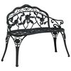 vidaXL Banc de jardin 100 cm Aluminium coul&eacute; Noir