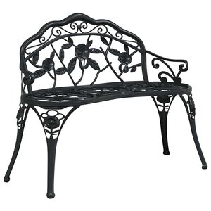 vidaXL Banc de jardin 100 cm Aluminium coul&eacute; Noir