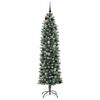 vidaXL Arbre de No&euml;l artificiel slim avec 300 LED Vert et blanc 210 cm