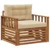 vidaXL Canap&eacute; d&rsquo;ext&eacute;rieur Bois d'acacia massif et polyester