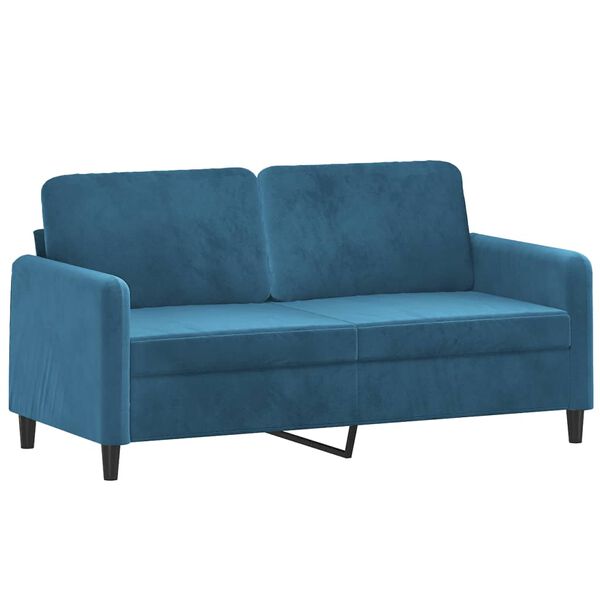 vidaXL Canap&eacute; &agrave; 2 places Bleu 140 cm Velours