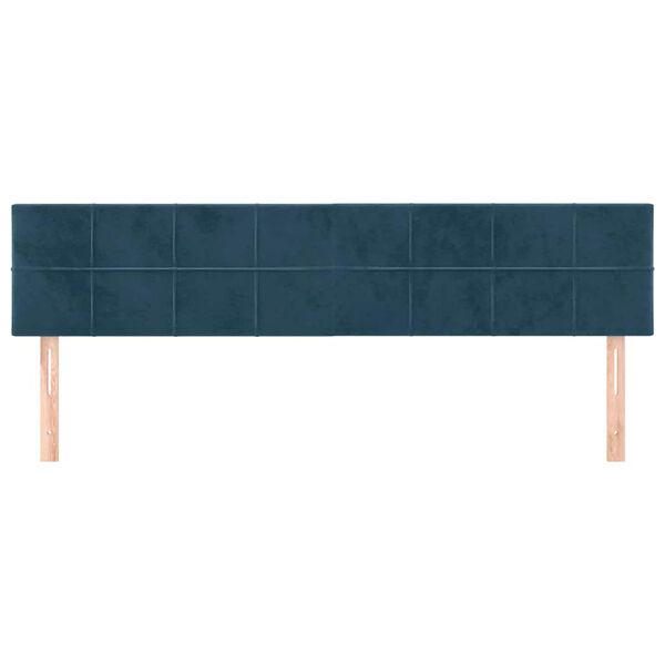 vidaXL T&ecirc;tes de lit Bleu fonc&eacute; 160 x 5 x 78/88 cm Velours