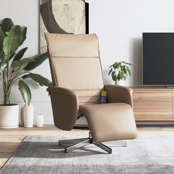 vidaXL Fauteuil inclinable avec repose-pieds cappuccino similicuir