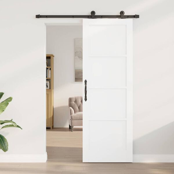 vidaXL Porte coulissante ORKDAL Blanc 73,5 x 211 cm Pin massif
