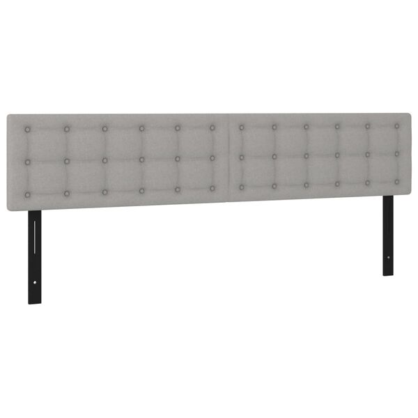 vidaXL T&ecirc;tes de lit 2 pcs gris clair 100x5x78/88 cm tissu