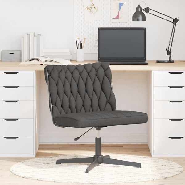 vidaXL Chaise pivotante de bureau Gris fonc&eacute; Tissu