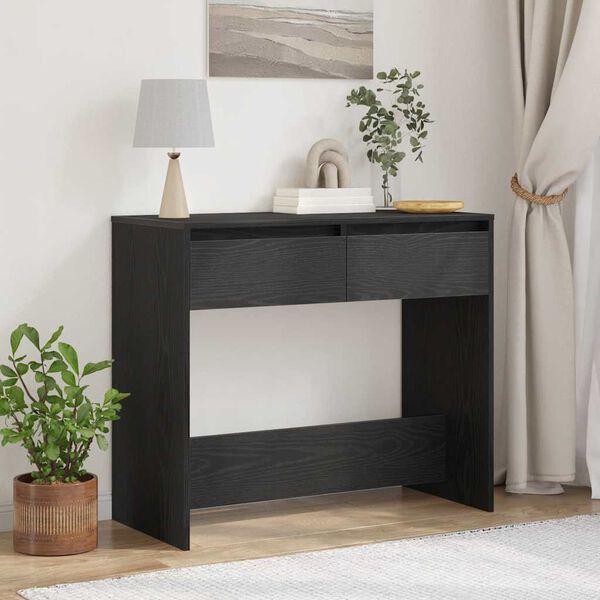 vidaXL Table console chêne noir 89x41x76,5 cm bois d'ingénierie
