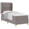 vidaXL Lit &agrave; ressorts avec matelas gris fonc&eacute; 90x190 cm Taupe tissu