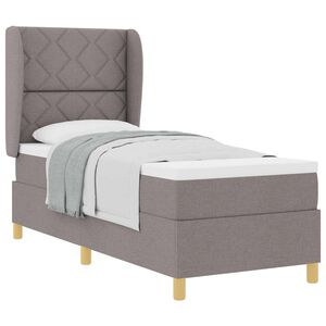 vidaXL Lit &agrave; ressorts avec matelas gris fonc&eacute; 90x190 cm Taupe tissu