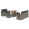 vidaXL Ensemble de canap&eacute; de jardin avec coussin 8 pcs Gris polyrotin