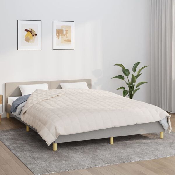 vidaXL Couverture lest&eacute;e Cr&egrave;me clair 200x220 cm 9 kg Tissu