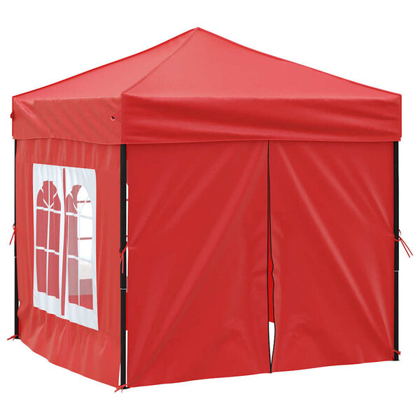 vidaXL Tente de r&eacute;ception pliable avec parois Rouge 2x2 m