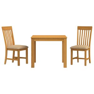 vidaXL Ensemble de salle &agrave; manger 3 pc Beige Bois de ch&ecirc;ne massif