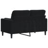 vidaXL Canapé 2 places avec oreillers décoratifs noir 120 cm velours
