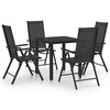 vidaXL Ensemble &agrave; manger de jardin 5 pcs Aluminium Noir
