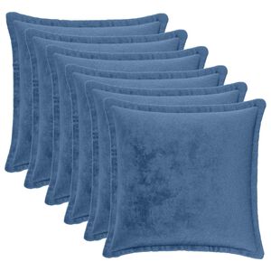 vidaXL Coussin de jet&eacute; 6 pc HOUTEN Bleu clair 30 x 30 cm Flanelle