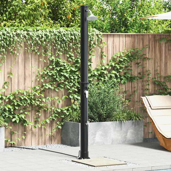 vidaXL Douche solaire extérieure Noir 217 cm PVC et aluminium
