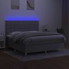 vidaXL Sommier &agrave; lattes de lit et matelas et LED Gris clair 180x200 cm