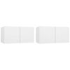 vidaXL Meubles TV suspendus 2 pcs Blanc 60x30x30 cm