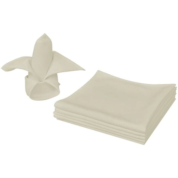 vidaXL Serviettes de table 25 pcs Cr&egrave;me 50x50 cm