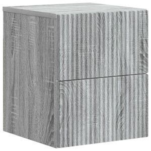 vidaXL Cabinet de chevet mural Sonoma gris 33 x 34,5 x 40 cm