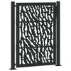 vidaXL Portail de jardin noir 100x125 cm en acier avec motif de traces