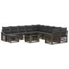 vidaXL Ensemble de canap&eacute; de jardin 12 pc Gris et Gris fonc&eacute; polyrotin