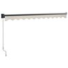 vidaXL Auvent rétractable crème 3,5x2,5 m tissu et aluminium