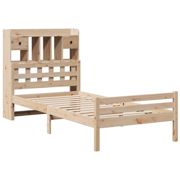 vidaXL Lit biblioth&egrave;que sans matelas 75x190 cm bois de pin massif