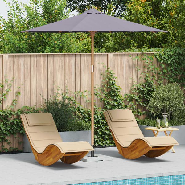 vidaXL Parasol de jardin Gris fonc&eacute; &Oslash; 270 x 260 cm Bambou